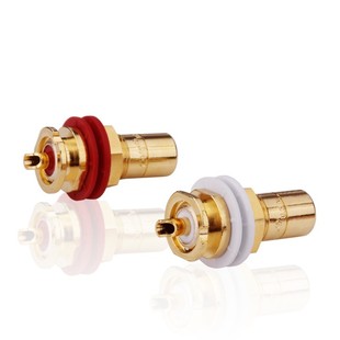 纯铜镀金RCA信号插座发烧音响莲花插头音频线母座 美国CMC 816