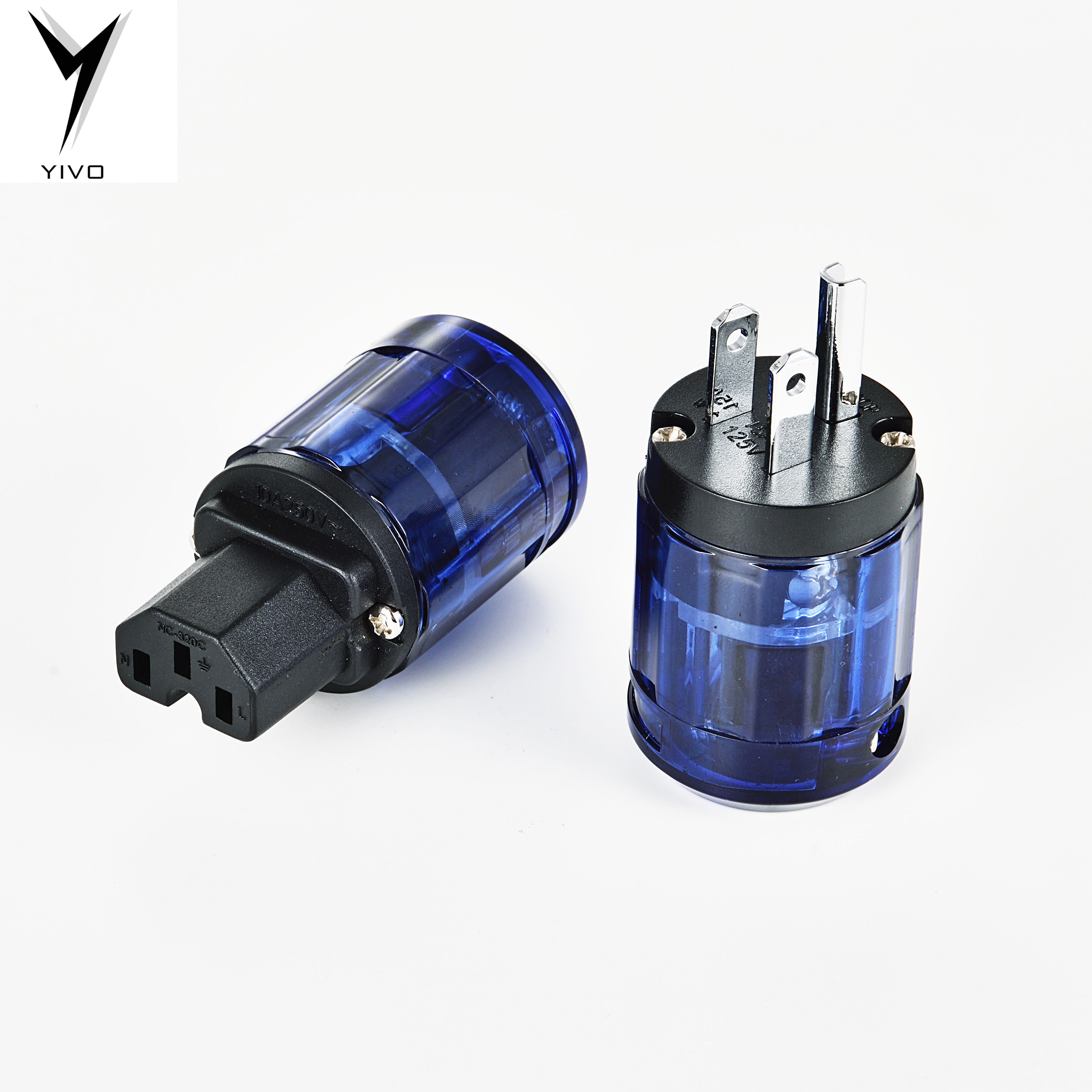 欧亚德037镀铑美标/国标电源插头尾插hifi发烧音响电源线配件接头