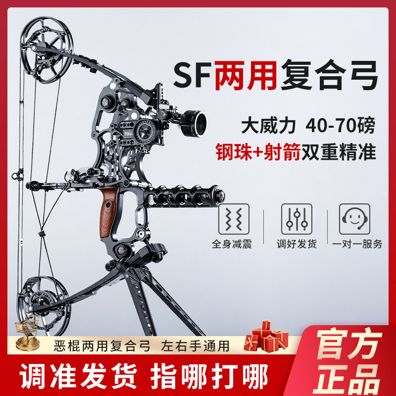 SF两用钢珠射箭车用三角复合猎弓短轴距非恶棍挑战者魅影融合弓