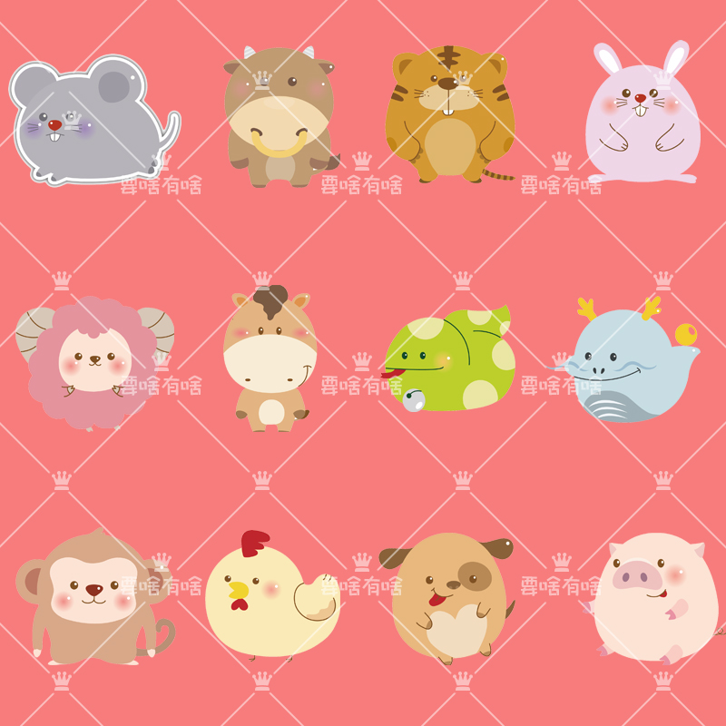 十二生肖D动物卡通馒头包子模具家用花样面食蒸做饼干造型模具