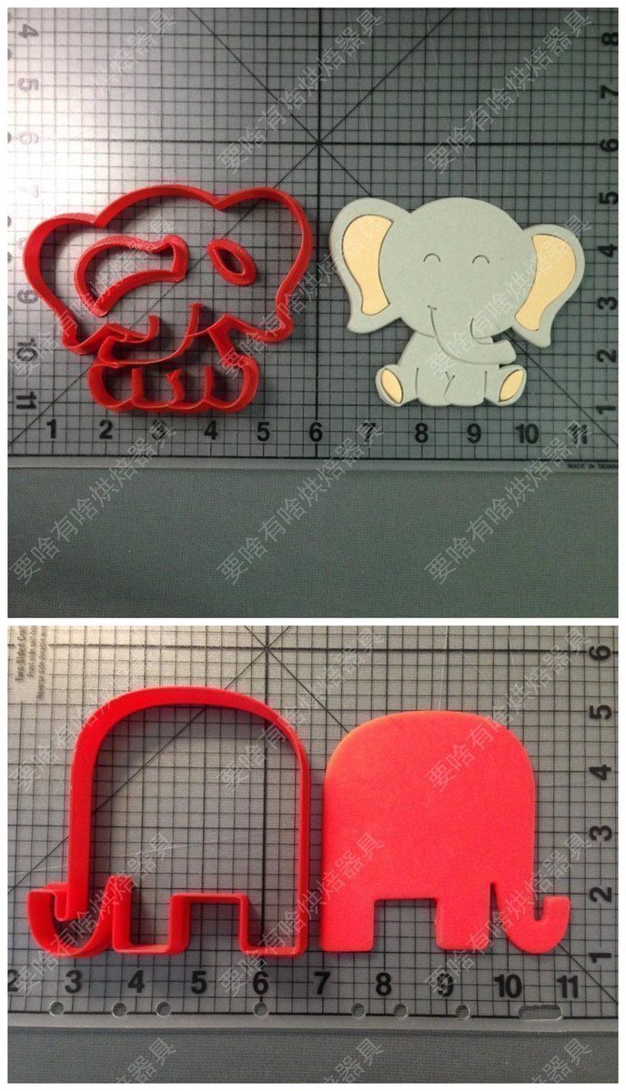 小象大象3d打印饼干模具 立体卡通翻糖蛋糕切模套装 花样蒸馒头