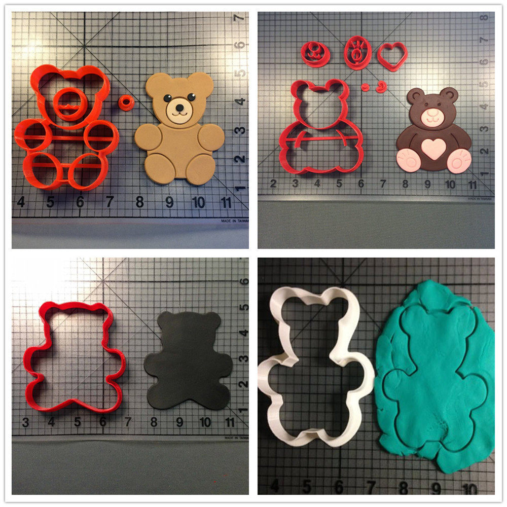 泰迪熊造型饼干模具立体卡通翻糖切模套装蛋糕工具花样蒸馒头磨具