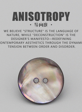 异向度 灰色天然贝壳两眼纽扣 高档衬衫衬衣大衣西服外套扣子