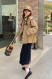 【24春装现货】娃娃脸设计感短款风衣2C032902P135K188，女装风衣，2C032