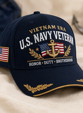 U.S.NAVY海军老兵刺绣遮阳棒球帽