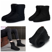 千层底布鞋 短靴2025秋冬新款 黑色单靴中国风禅修居士棉男靴女靴子