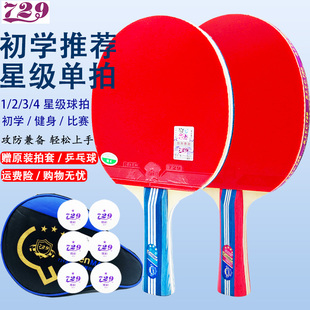 正品 友谊729乒乓球拍金一二三四星儿童学生初学者横拍直拍反胶3星