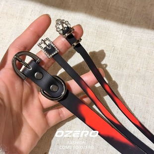 暗黑纯欲风温感变色菠萝红choker颈链女复古yk2亚文化项链配饰品