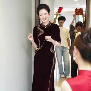 【满堂红】2026新款喜婆婆旗袍婚宴装喜妈妈结婚喜宴喜服红色礼服