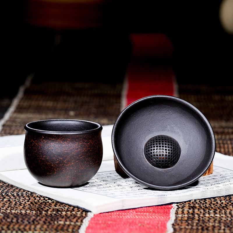 宜兴紫砂过滤网茶叶过滤器家用功夫茶具配件全手工茶滤球孔茶漏网
