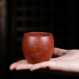 宜兴紫砂杯主人杯全纯手工大红袍单杯功夫茶杯茶具茶碗口杯紫沙杯