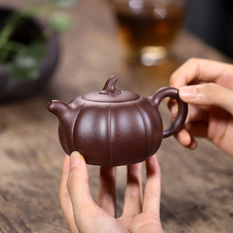 紫砂壶原矿纯手工家用名家功夫茶具南瓜泡茶小容量宜兴正宗小茶壶