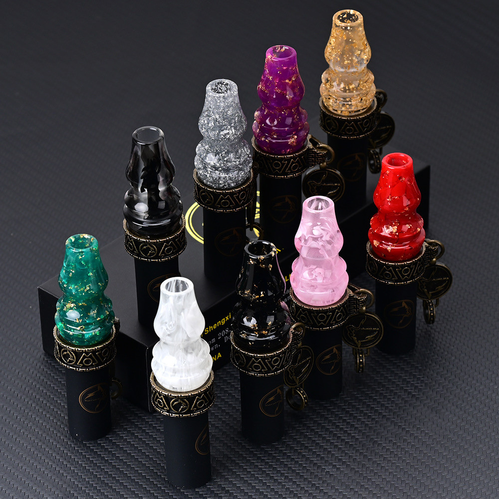 WOLF COOLVAPE阿尔法赫烟嘴水烟配件树脂烟嘴古铜银环扣复古木链