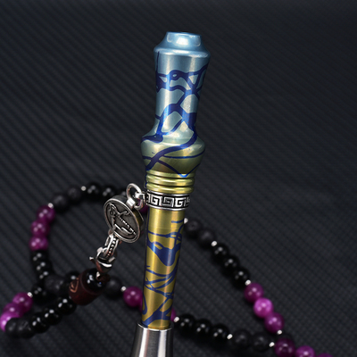 原装阿拉伯水烟配件满雕钛合金烟嘴私人石木链Hookah Mouthpieces