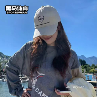 EMIS专柜正品棒球帽2025春夏新款爱心小标休闲百搭男女同款鸭舌帽