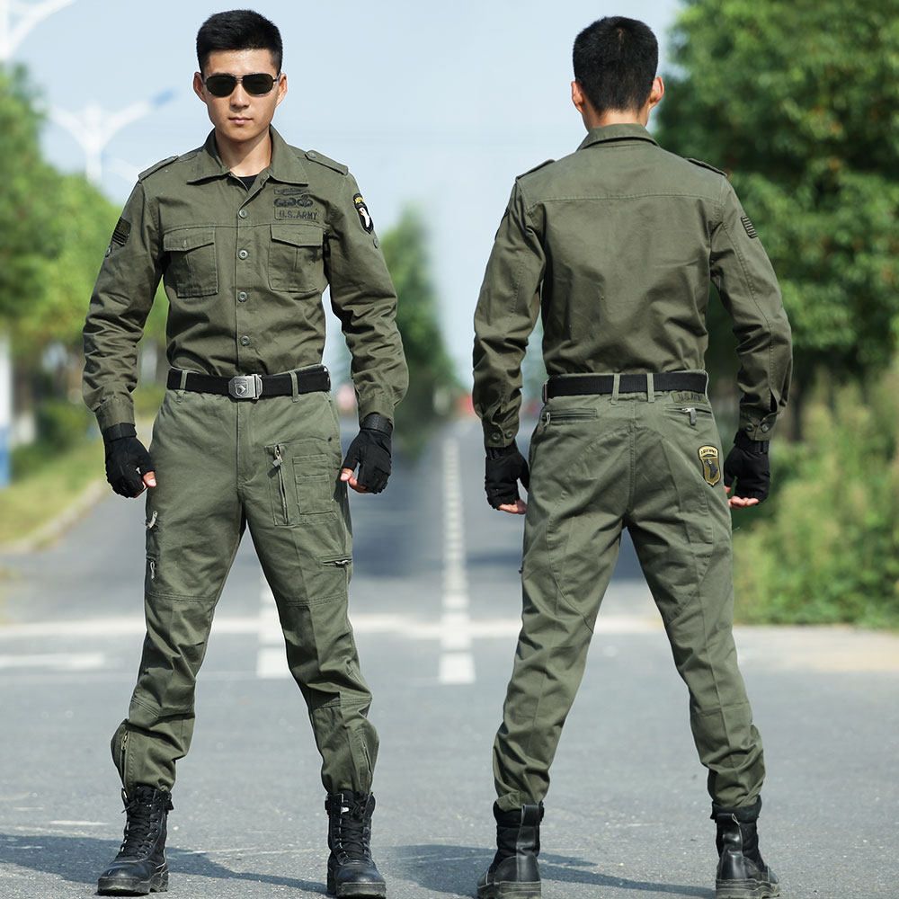户外101空降师迷彩服套装男军装套装特种兵作训服野战纯棉工作服