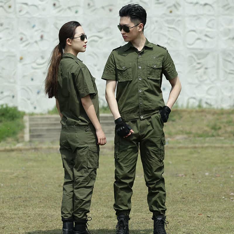 新款纯棉短袖军迷彩服男军迷作训服户外女装作战服军训服军迷服饰
