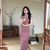 国风修身 中式 显瘦气质包臀中长裙 2026新款 改良旗袍连衣裙女春夏季