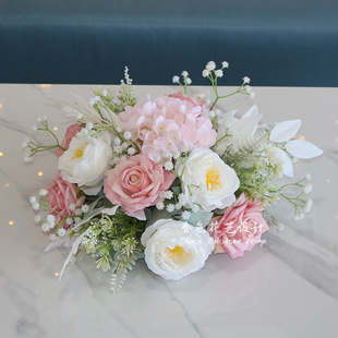 圆形小桌花假花酒店宴会仿真花餐厅客厅茶几电视柜桌面活动装饰艺