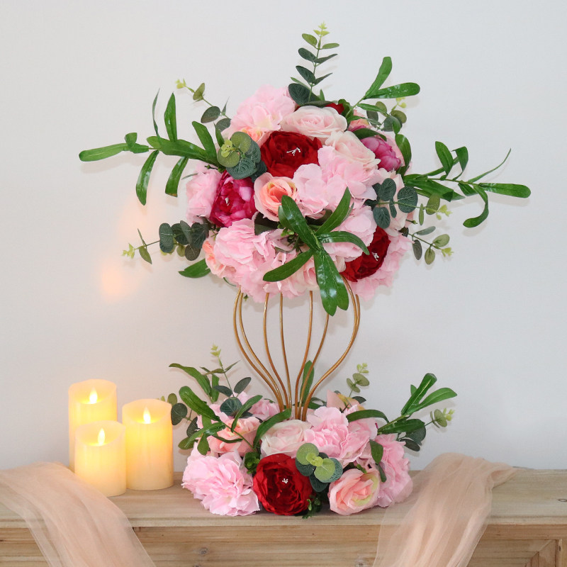 婚礼主桌花艺酒店迎宾区签到台婚庆桌花路引花球客厅餐桌装饰摆件