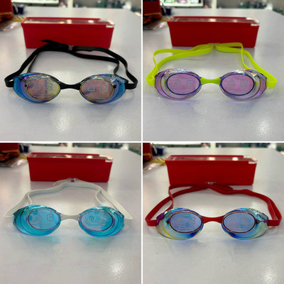 SWANS日本进口游泳眼镜防水防雾高清电镀专业竞速无胶圈泳镜包邮