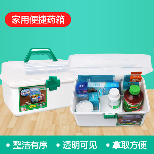 家用医疗箱外出旅行方便小药箱便携应急救医药箱塑料收纳盒全套装