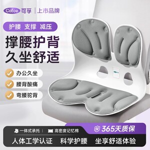 可孚护腰坐垫办公室久坐人体工学护腰撑坐垫靠背一体上班工位好物