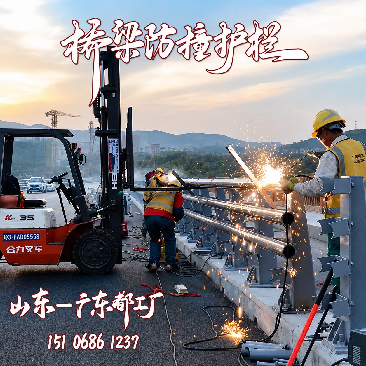 桥梁防撞护栏桥梁护栏宏璨不锈钢图片