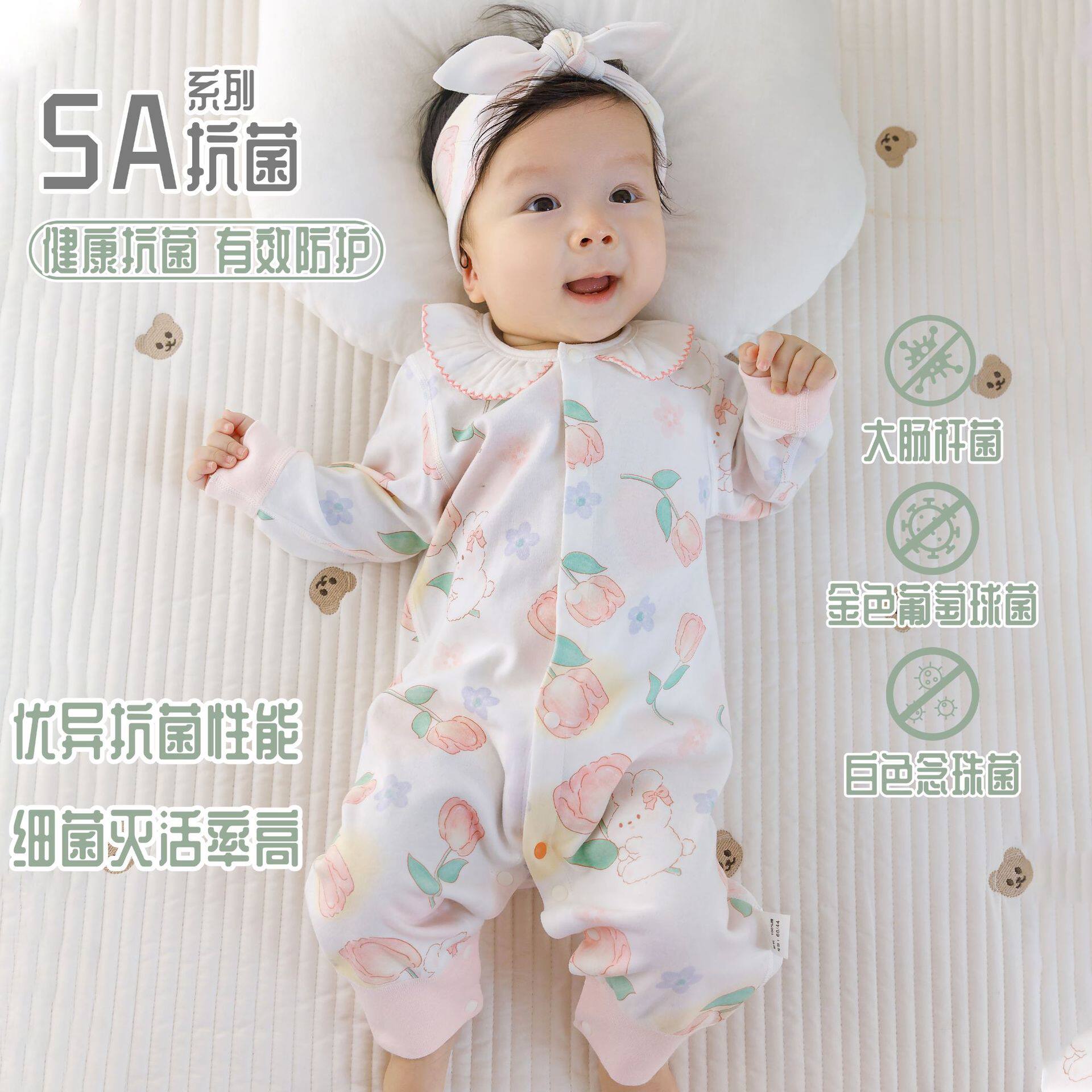 女宝宝连体衣春秋季儿衣服纯棉抗