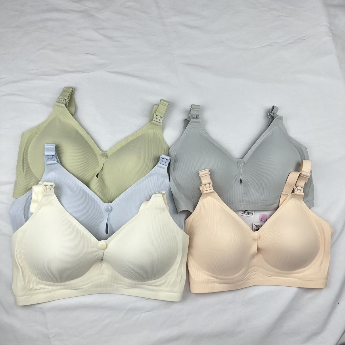 微妙好孕557哺乳超轻薄无痕光面开扣喂奶前开三排舒适睡眠内衣