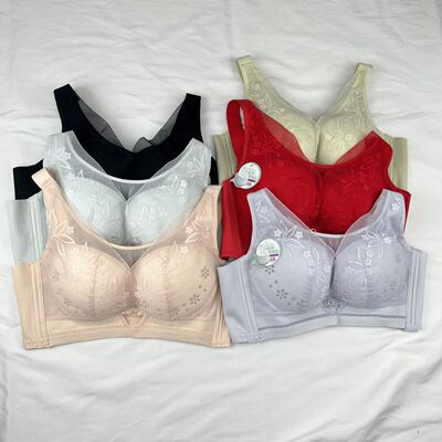 千春达兰3365带抹胸薄款C杯无钢圈内衣洞洞杯乳下垂透气胸罩文胸