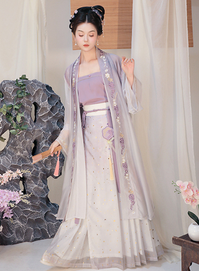 花朝记｜等风来｜灵犀｜春夏汉服｜绣花｜宋制对襟衫长背心百迭裙