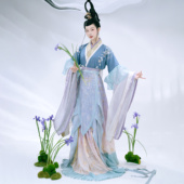 蔽膝女装 花朝记｜湘夫人｜华服日九歌系列南北朝大袖 襦荷叶边半袖