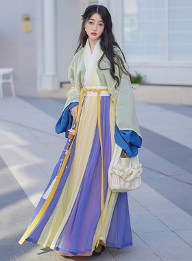 花朝记｜复晋系列｜晋制汉服垂顺版｜星尘｜晋制单襦穿孔交窬裙