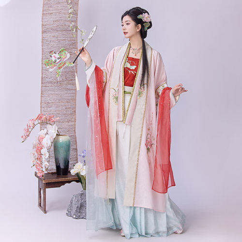 花朝记宋制汉服荷花刺绣