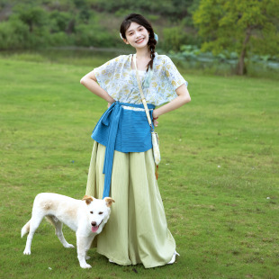 花朝记|甘草糖|唐制宋制汉服元素唐半臂宋裤阔腿裤休闲清新日常