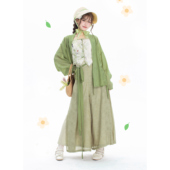 宋裤 花朝记｜美术生｜宋制汉服元 素飞机袖 吊带国风水墨日常文艺风