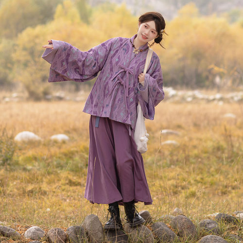 晋襦交窬裙休闲日常秋冬汉服厚款