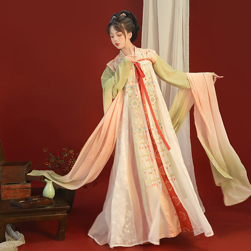 花朝记间色风格唐制复原汉服