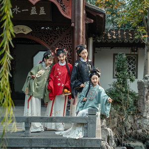 【四时春景】花朝记汉服明百花刺绣圆领衫仿孔府花鸟裙马面裙女装