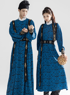 花朝记｜花花优选｜韶华｜男女汉服传统翼马纹｜唐制圆领袍灯笼裤