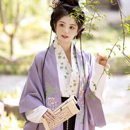 绣花秋冬传统汉服宋制长干寺背心