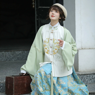 花朝记｜画室之恋｜织出来 梵高杏花马面裙｜毛线绣花｜明制汉服