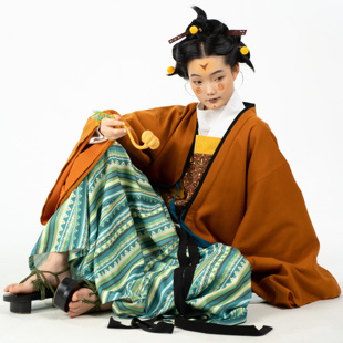 花朝记｜听风语｜晋制汉服褶衣曲领襦交窬裙双面穿裲裆秋冬复原款