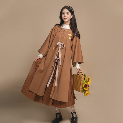 花朝记披袄半身裙汉元素春秋汉服