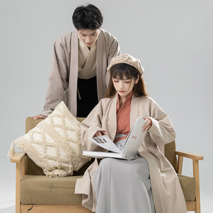 花朝记｜慕｜秋冬汉服男女｜保暖毛呢｜宋制对襟长衫 两片裙 飞机袖