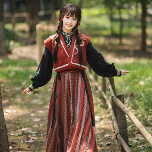 蛇年生肖 立领衫 花朝记｜森林童话｜新年春节汉服元 素唐背子圆领衫