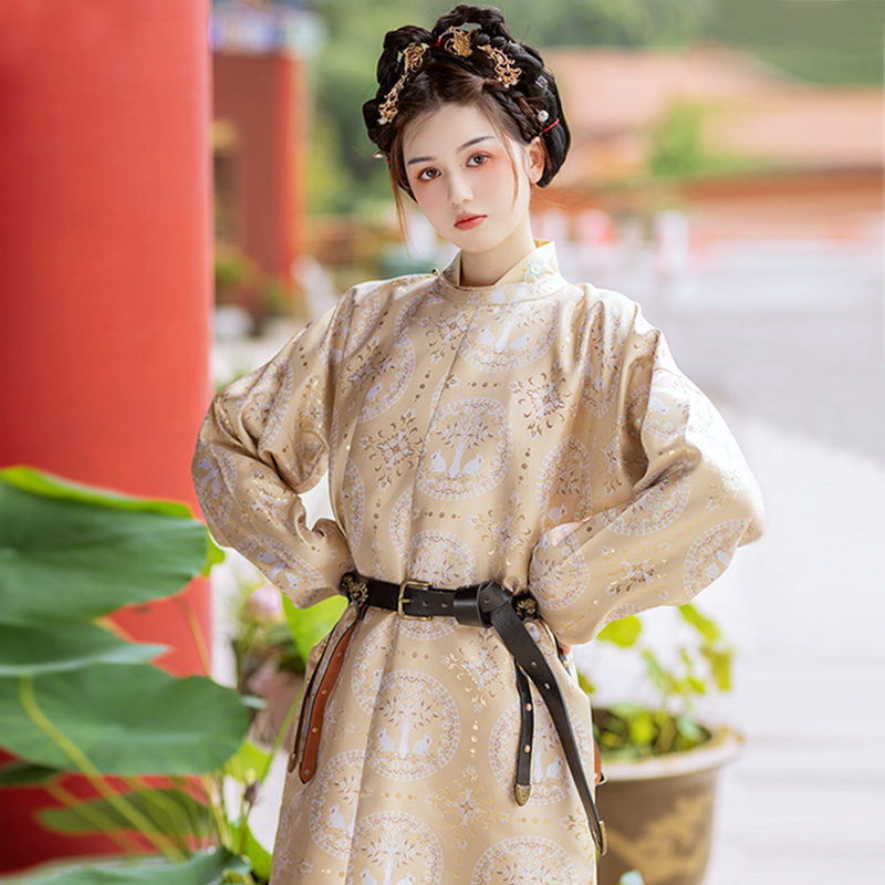 唐制汉服织金材质双色可选圆领袍