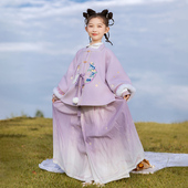 花朝记 汉服毛呢猫咪毛呢半袖 秋光乐园·小星露 汉服原创设计童装