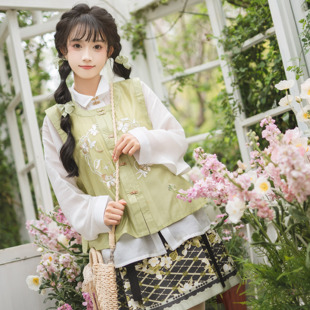 花朝记|萤火之歌|明制汉服元素竖领衫圆领比甲短马面裙可爱日常